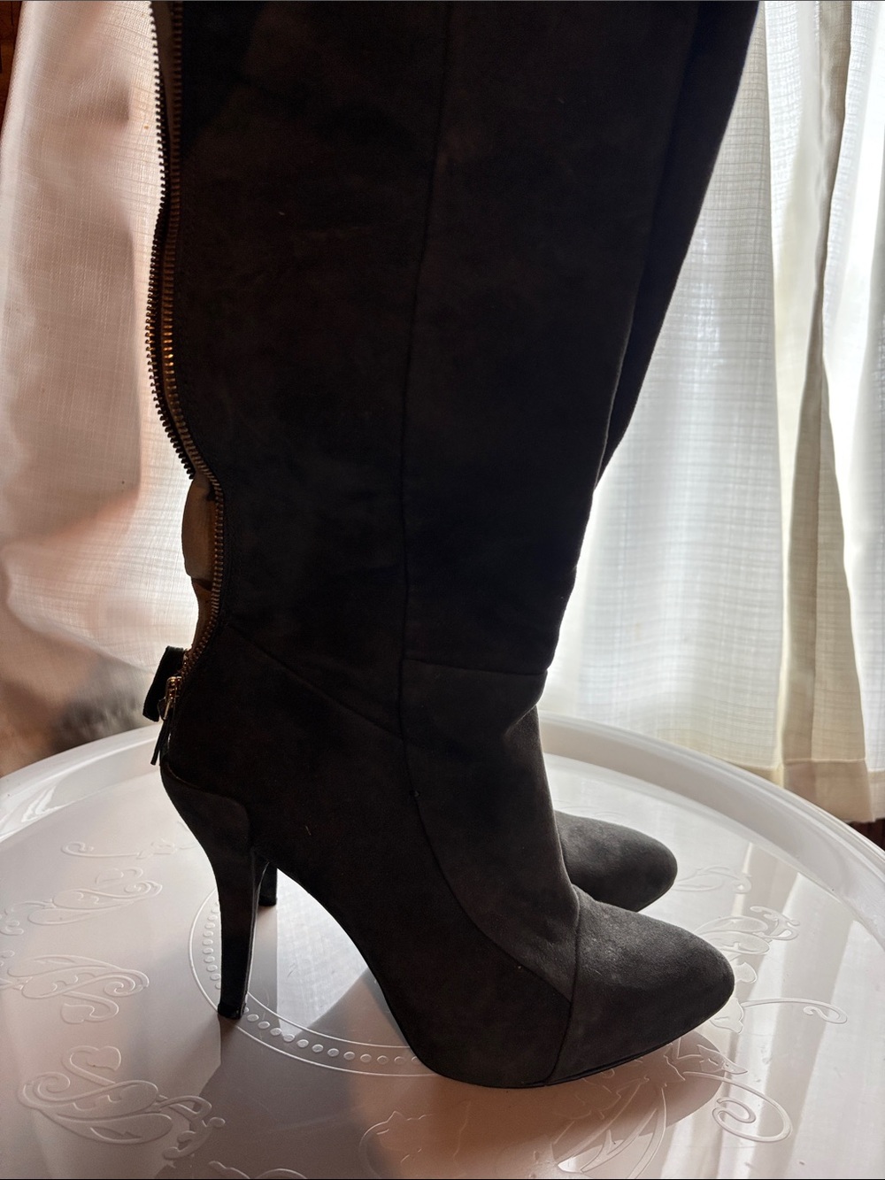 Nine West Black Over-the-Knee High-Heel Boots
